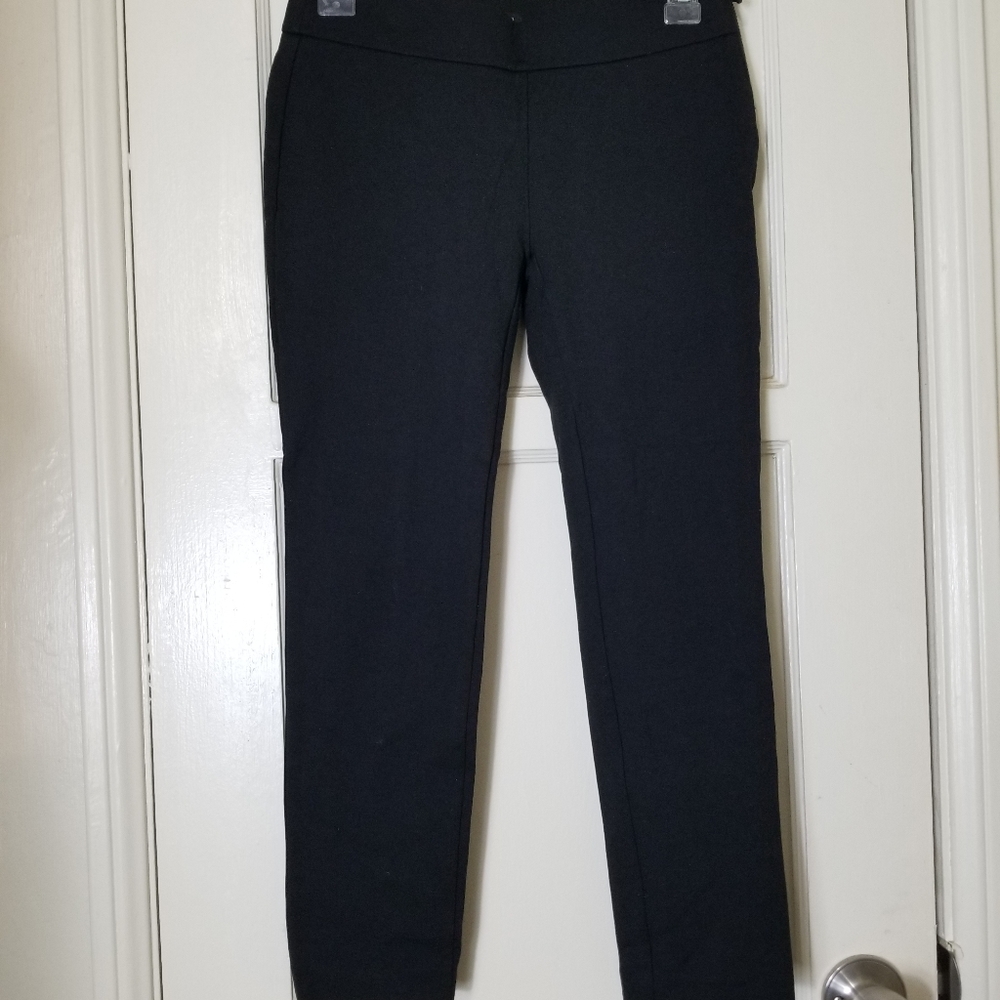 ANN TAYLOR FACTORY petite black stretch side zipper ankle pants